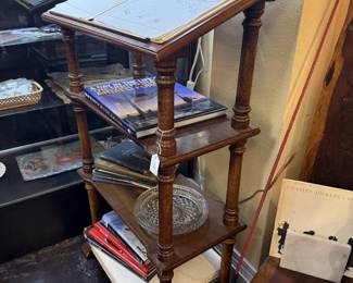 Vintage Oak wood slant-top library stand/lectern