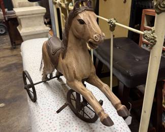 Vintage folk art horse tricycle