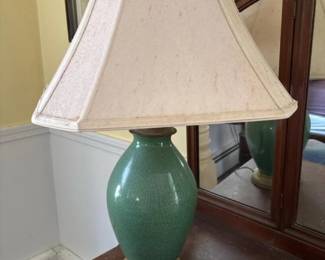 270 greencrackleglazeceramictablelampw