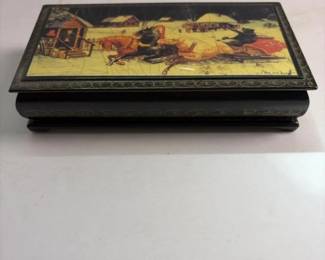 540 handpaintedrussianlacquerboxtroika