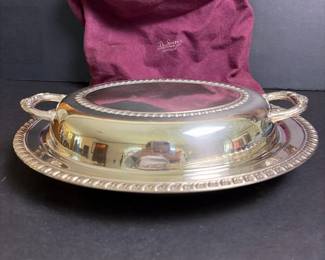 173 silverplatedcoveredservingdishwith