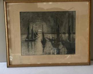 018 framednauticalartprintwithsailboats