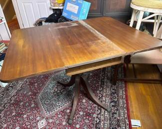 416 vintagedropleafwoodpedestaldiningt
