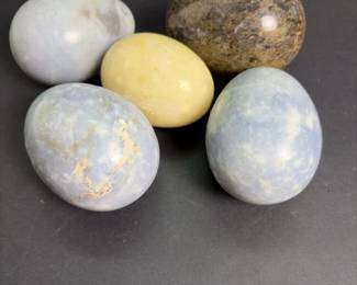 374 lotof5decorativestoneeggsmarbleon