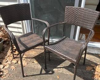 266 setof2outdoorfauxwickerpatioarmch