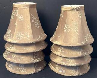 163 lotof8brownfloralminilampshadesf