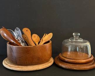104 vintagewoodensaladbowlservingsetwi