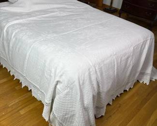 286 vintagewhitejacquardcottonbedspread