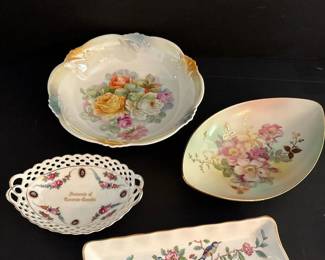 110 mixedvintagefloraldishlotoffour
