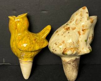 235 vintageyellowcreamceramicbirdandfr
