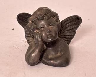 229 vintagecastmetalcherubangelfigurine