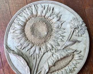 480 sunflowerreliefwallplaquecaststone