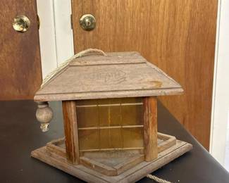 366 heathhangingwoodenbirdfeedervintage