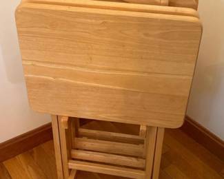 030 setof4woodenfoldingtvtrayswithst