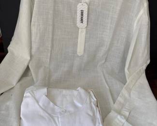 073 twowhitelinenblendhenleyshirtssize