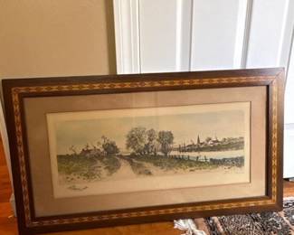 316 framedvillagescenelandscapeartprint