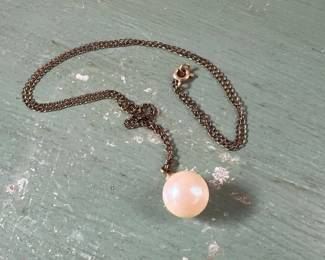 407 14kgoldchainnecklacewithwhitepearl