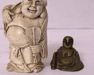 230 pairofminiaturebuddhastatuesresinl