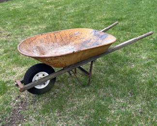 054 steelsinglewheelwheelbarrowwithwood