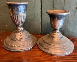 006 pairofsterlingweightedcandleholders