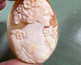 406 handcarvedshellcameoclassicalfemale