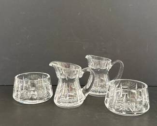 092 fourpiececrystalcreamerandsugarset