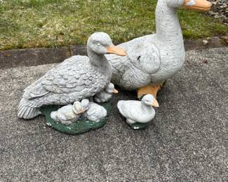 018 vintagepaintedconcretegooseduckgard