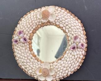 026 rounddecorativeseashellmirrorwithfl