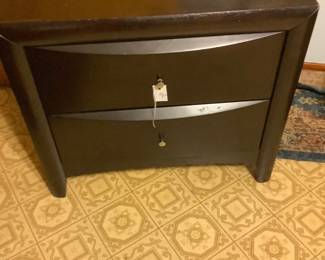 Blk two drawer tb.  45.