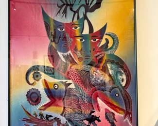 Large, Bright Asian-Inspired Art