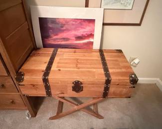 Vintiquewise Cedar Lined Trunk with Stand