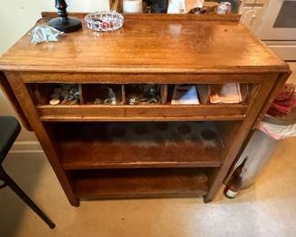 Oak Drop-Leaf Sideboard with Mail Sorter Compartments