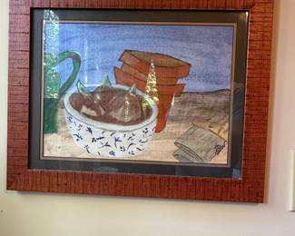 Still Life with Fruit and Pitcher Watercolor