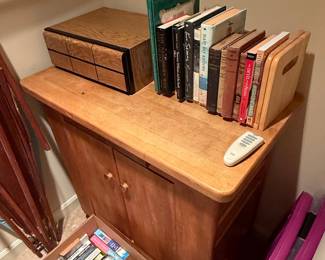 Wooden Cabinet with Assorted Books