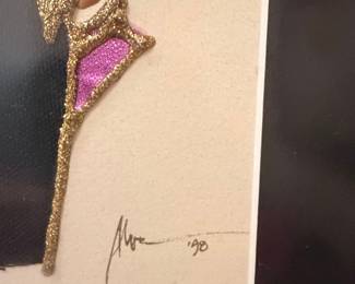 Figurative Mixed Media Artwork Signed 'Moreo '98'