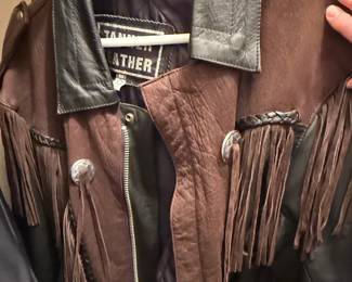 Tanner Leather Western Style Fringe Jacket Size 50