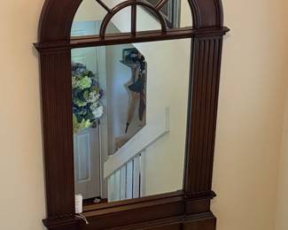 Palladian Style Mahogany Arched Wall Mirror