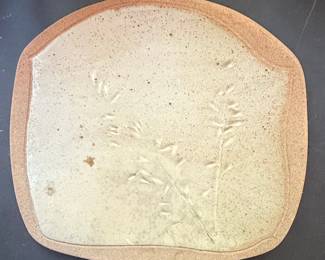 Hand-Pressed Botanical Stoneware Dish