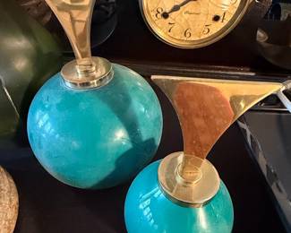 Art Deco Turquoise and Brass Decor