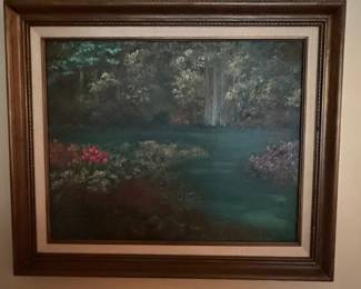 Landscape Oil Painting in Ornate Frame