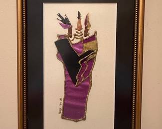 Abstract Textile Art Panel 'Ava '97'