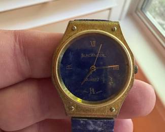 Sundancer Quartz Lapis Lazuli Dial Watch with Lapis Lazuli Band