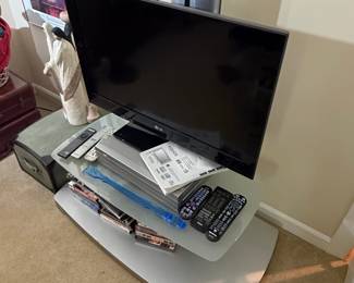LG Aquos Flat Screen Television with Stand and Remotes