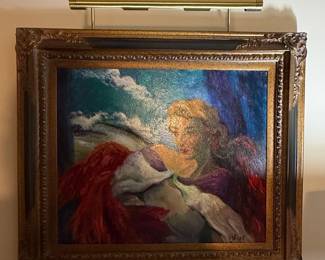 Figural Oil Painting, "Angel's Embrace"