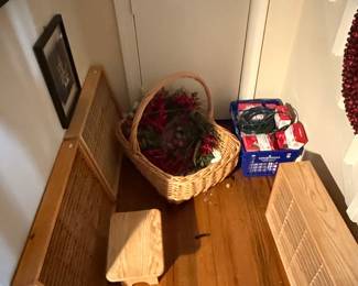 Wicker Basket with Christmas Decorations