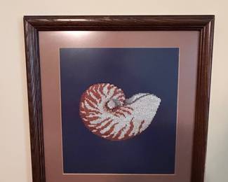 Nautilus Shell Cross-Stitch Art