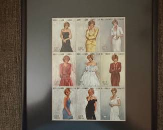 Princess Diana Royal Gowns Plate Block of 9 Stamp Issue