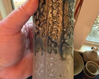 Studio Pottery Vase with Textured Glaze