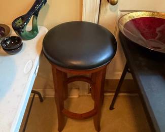 Wooden Bar Stool with Padded Seat