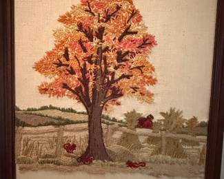 Embroidered Landscape with Tree